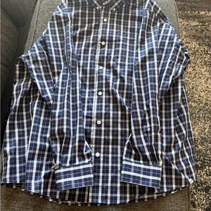 Duluth Trading Co Blue and White Plaid Shirt